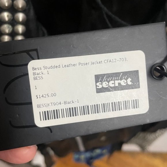 Beaded Leather Poser Jacket | Size 1 | 100% Leather - Picture 3 of 4